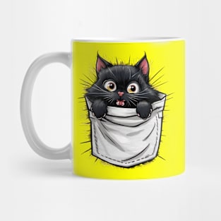 Black cat in a pocket Mug